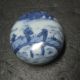 A295: Chinese Blue - And - White Porcelain Ware Incense Case Kogo With Paraph Box Other photo 1