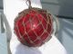 Antique Japanese Glass Fish Net Floats - Deep Red - Xx Large/huge Fishing Nets & Floats photo 2