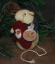 Primitive - Winter Mouse Holding Mitten - Fabric Mice - Ornament Primitives photo 1