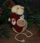 Primitive - Winter Mouse Holding Mitten - Fabric Mice - Ornament Primitives photo 3