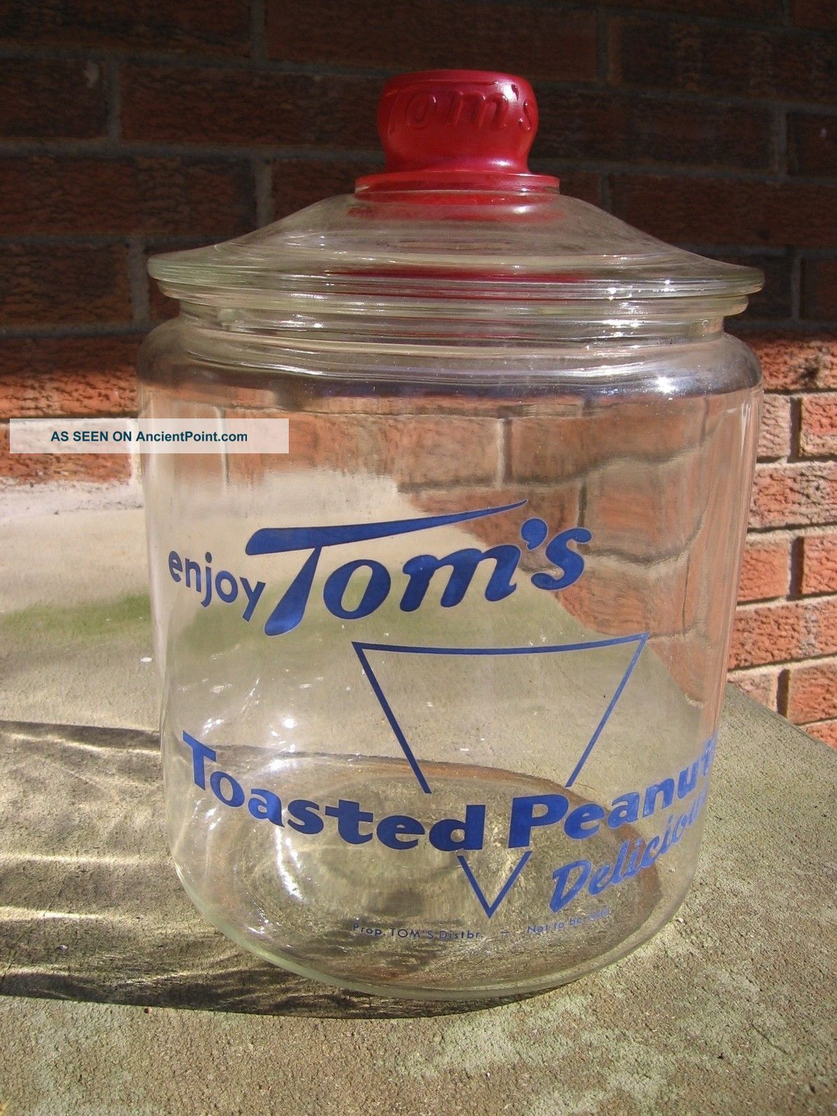Antique General Store Container,  Toms Toasted Peanuts Glass Jar W/ Lid Other photo