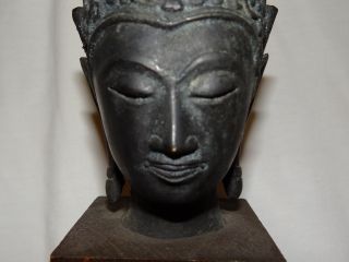 Antique Southeast Asian Bust Of Buddha 7.  5 