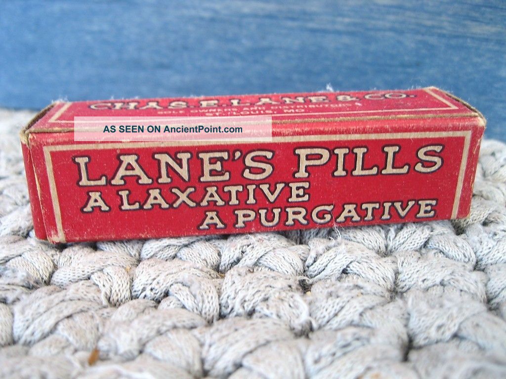 Chas.  E.  Lane Laxative Pills Medicine,  Bottle Contents,  Box Carton,  St Louis Mo Other photo