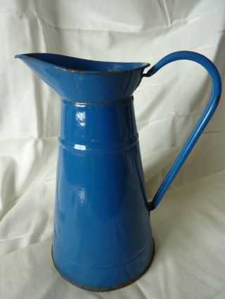 French Enamelware Pitcher - Deep Blue - 14 