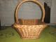 Vintage Lovely Primitive Braided & Woven Wicker Market Gathering Large Basket Primitives photo 4