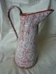 French Enamelware Pitcher - Marbled Red - 14 