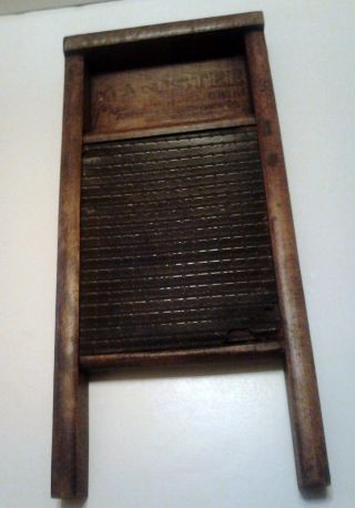 Antique American Woodenware Laundry Washboard (1800s) Manistee,  Mich.  No.  1816 M photo