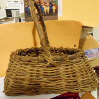 Vintage Primitive Rectangular Handmade Woven Vine Basket Country/cabin Decor photo