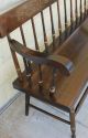 Lovely Painted English Antique Bench.  Made From Oak. 1900-1950 photo 8
