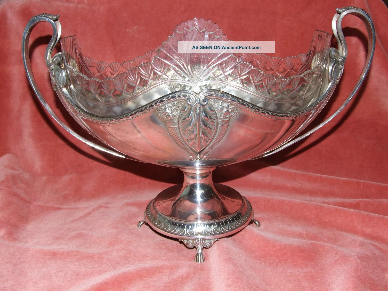 Antique Wmf Silver Plate & Glass Neo - Classical Design Rose Bowl Art Deco photo