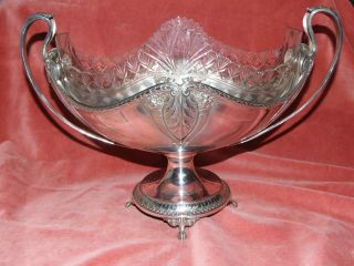 Antique Wmf Silver Plate & Glass Neo - Classical Design Rose Bowl photo