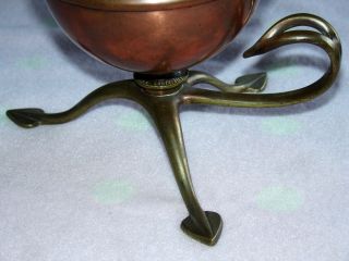 Art Nouveau Arts And Crafts Was Benson Copper And Brass Oil Lamp photo