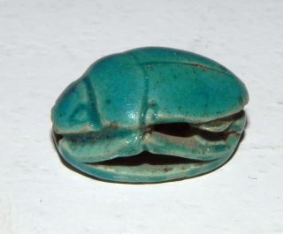 Fine Old Ancient? Egyptian Fiance Scarab Beetle Amulet In Very Good Condition photo