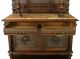 Antique French Renaissance Server/buffet,  Carved Walnut,  Marble Slab Top 1900-1950 photo 9