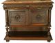 Antique French Renaissance Server/buffet,  Carved Walnut,  Marble Slab Top 1900-1950 photo 4