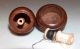 Antique Treenware Wooden Acorn Sewing Kit Sewing Box With Spools Black & White - Boxes photo 6