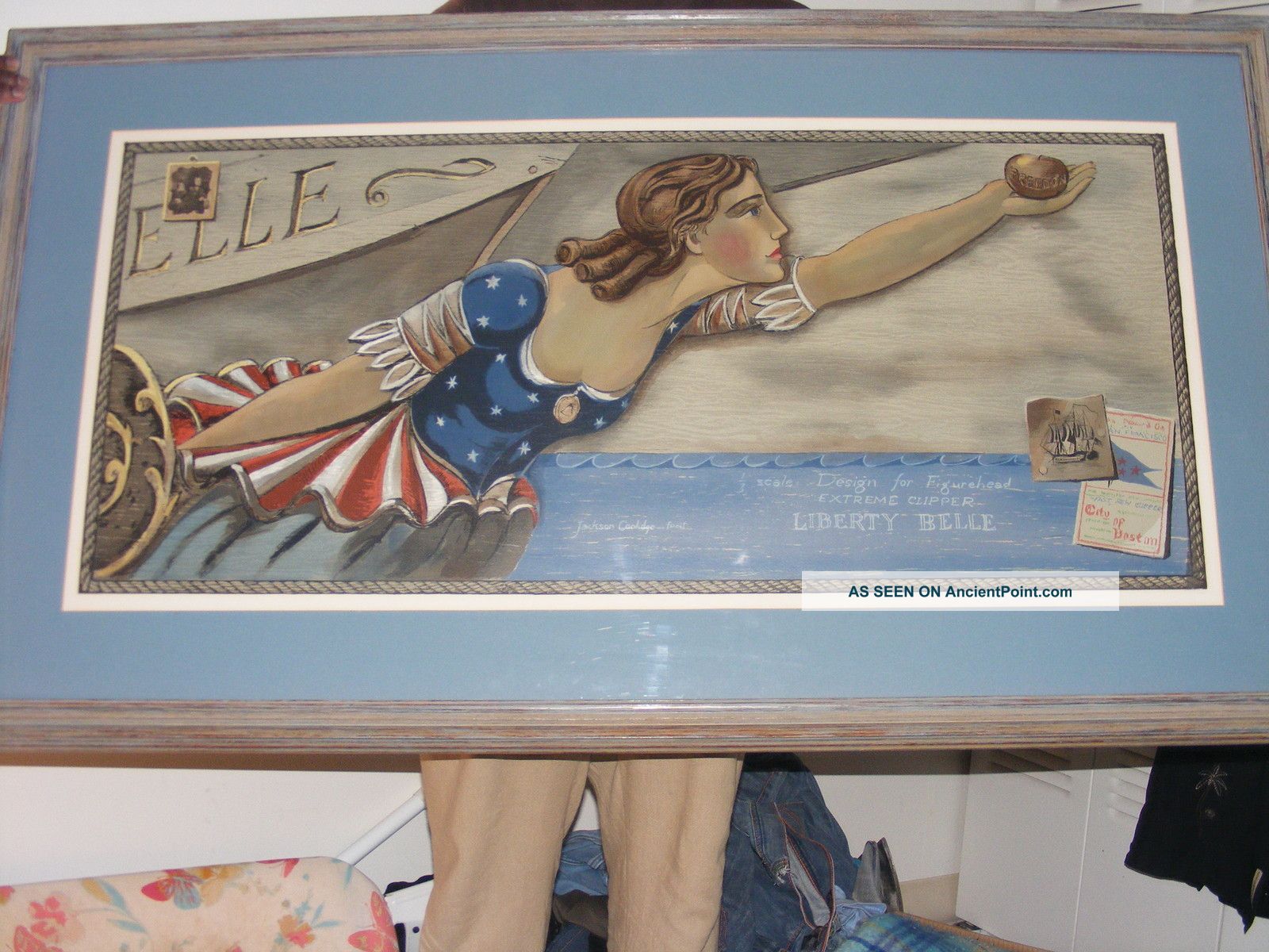 Jackson Coolidge Fecit Liberty Belle Clipper Scale Design For Figurehead Retro Folk Art photo
