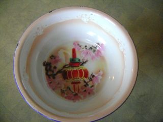 Vintage Christmas Enamel Wear Wash Bowl photo