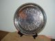 International Silver Plate Silver Plate Round Platter/seal On Back/detailed Platters & Trays photo 2