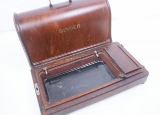 Antique/vintage 1914 Singer Sewing Machine Bent Wood Case Hand Crank 28 128 (k) photo