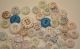 50 Antique Vintage Shabby Faded China Calico Buttons Quilt Craft 7/16 