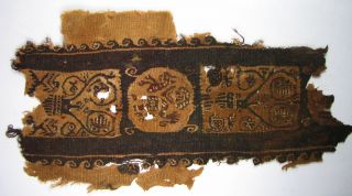 Pc2004uk An Egyptian Coptic Woven Cloth / Textile Fragement With Decoration photo