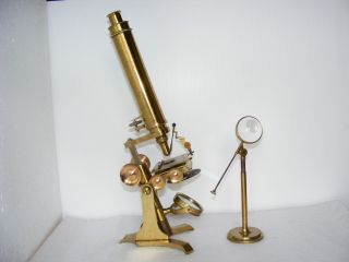 19th C.  Microscope With Mechanical Stage & Accessories By Fredrek Cox photo