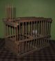 Early Old Vintage Primitive Wood Wooden Miners Canary Bird Cage Primitives photo 4