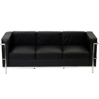 Modern Le Corbusier Sofa In Black White Red Or Tan Leather New Couch photo
