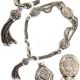 Antique Sterling Silver Albertina Fob Chain & Art Nouveau Vesta Case Bracelet Sterling Silver (.925) photo 5