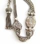 Antique Sterling Silver Albertina Fob Chain & Art Nouveau Vesta Case Bracelet Sterling Silver (.925) photo 7