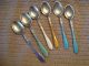 Set Of 6 Sterling & Enamel Demitasse Spoons O H Rasmussen Galasmed Tensberg Souvenir Spoons photo 10