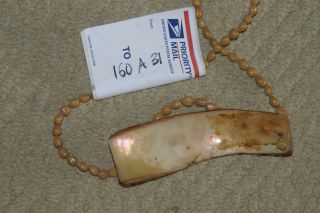 Tribal Mengar Big Man Pectoral Necklace Kina Shell Mother Pearl Bride Price 160a photo