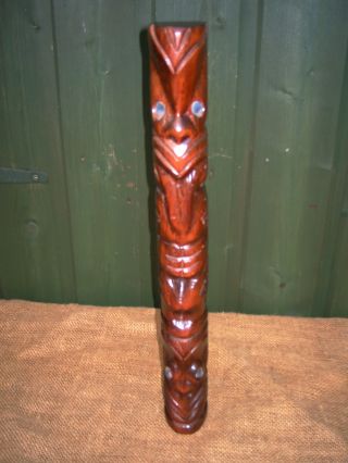 A Vintage Hand Caved Maori Tiki From New Zealand. photo