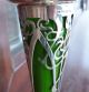 Solid Silver & Glass Roberts & Belk Sheffield 1909 Art Nouveau Vase Vases & Urns photo 3