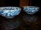 Set Of 2 Chinese Cobalt Blue & White Bowls Signed. Plates photo 1