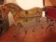 Antique Early 1900 ' S Gibbs Mechanical Walking Horse And Covered Wagon Pull Toy Primitives photo 5