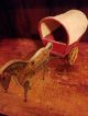 Antique Early 1900 ' S Gibbs Mechanical Walking Horse And Covered Wagon Pull Toy Primitives photo 6