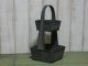 Vintage Reproduction Weathered Galvanized 2 Tier Metal Tote Primitives photo 1