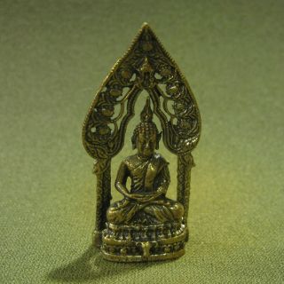 Holy Buddha Good Luck Safety Charm Thai Amulet photo