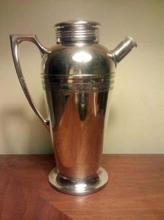 Vintage Universal Landers Frary 1930s Silver Plate Art Deco Cocktail Shaker photo