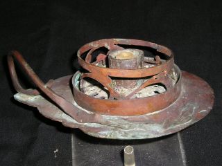 Primitive Art Copper Candle Holder Appalachian Collectable photo