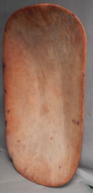 Antique Early American Dugout Wooden Bowl Trencher Treen Thin Sides Trough photo