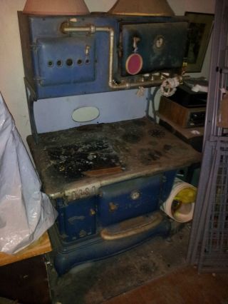 Antique Cast Iron Stove Prizer Duplex Vintage Oven Range In Good Working Order photo