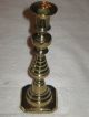 Antique Set Of 2 English Victorian Brass Candlesticks - Beehive,  9 