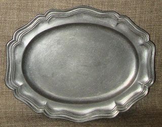 Antique Small 1910s - 1920s Solid Pewter Vanity Tray Hallmarked France photo