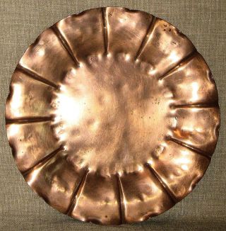 Extremely Rare Early Glander Hand Hammered Copper Charger Late 1920s - Early 1930s photo