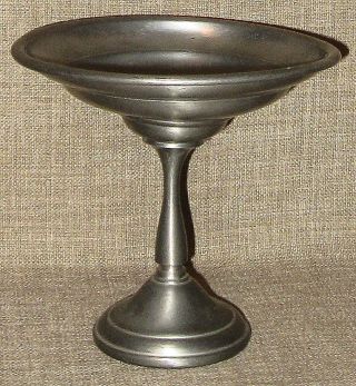 Small Vintage 1930s Solid Pewter Fruit Compote photo