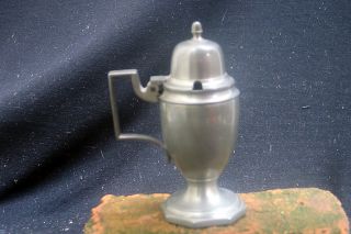 Top Quality Antique Pewter Mustard Pot,  19th.  Century photo