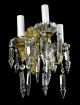 Pair Of Antique Sconces Brass Bronze Vintage Crystal Glass Regency Empire Petite Chandeliers, Fixtures, Sconces photo 2